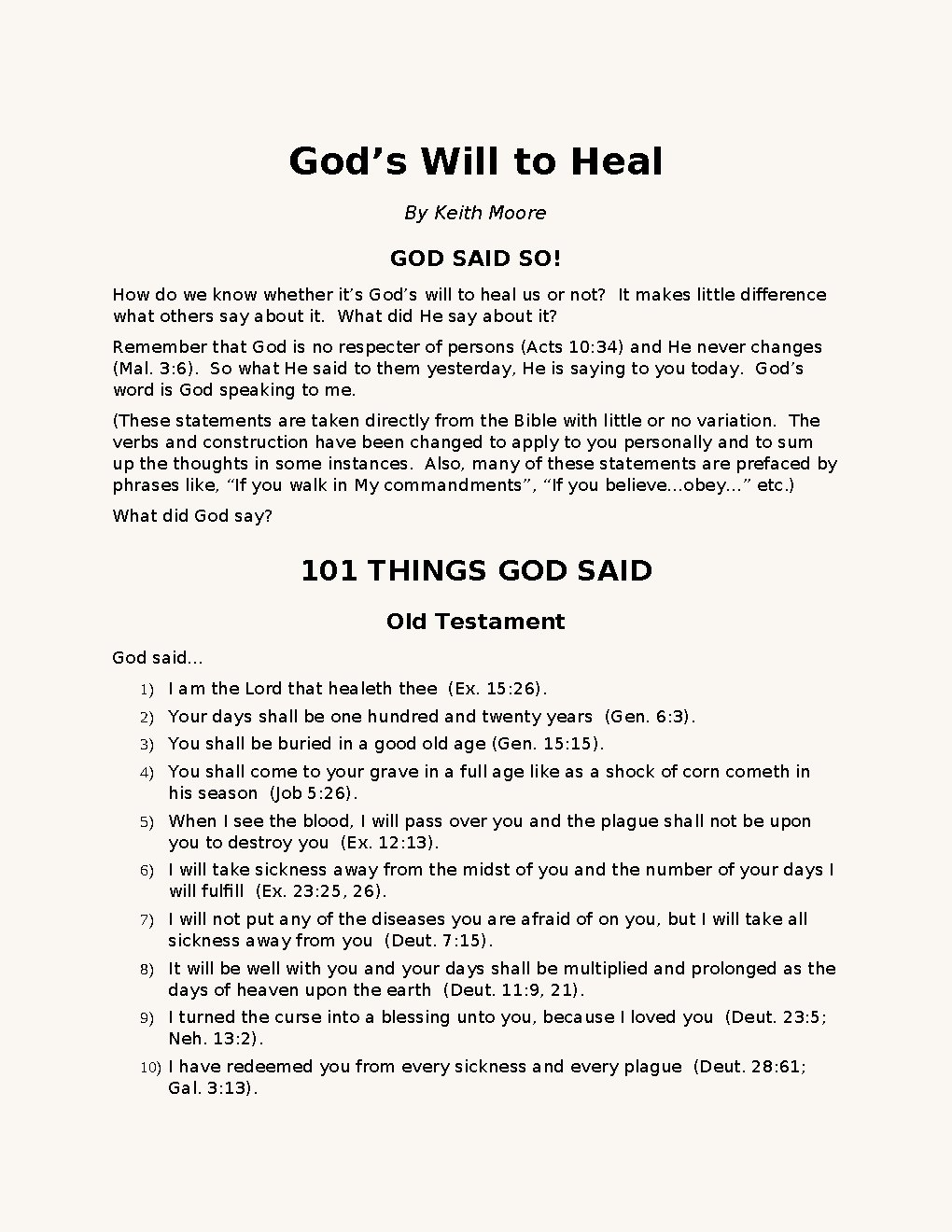 God's Will To Heal